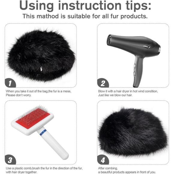 Faux Fur Cossack Russian Style Hat Blue - Picture 7 of 7